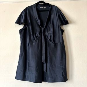 Silky Blouse W/ Tie-Front